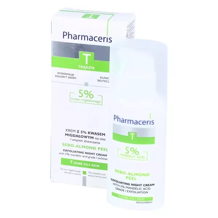 PHARMACERIS T SEBO-ALMOND PEEL Krem z 5% kwasem migdałowym na noc, 50ml