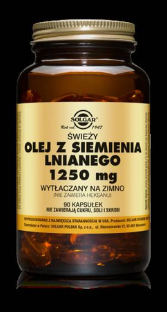 SOLGAR Olej z siemienia lnianego 1250 mg 90 kapsułek