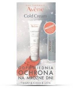 AVENE COLD CREAM zestaw krem 100ml+ pomadka