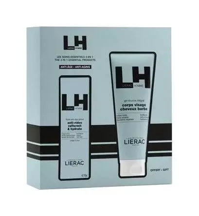 LIERAC HOMME zestaw emulsja anti-aging, 50ml + żel pod prysznic, 200 ml
