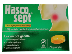 Hascosept smak cytrynowo - miodowy 24 pastylki