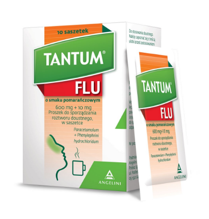 Tantum Flu smak pomarańczowy, 10 saszetek 