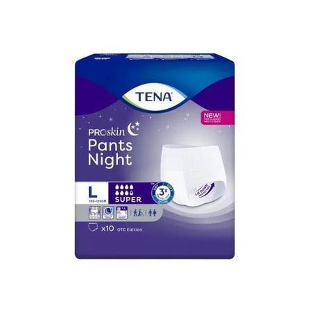 TENA PANTS ProSkin Super Night L, majtki chłonne 10 sztuk