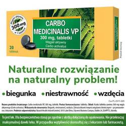 Carbo medicinalis VP tabletki 300 mg, 20 tabletek