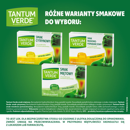 Tantum Verde smak miętowy, 30 pastylek