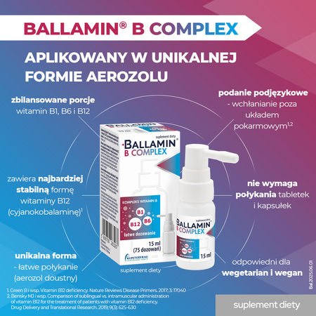 Ballamin B Complex spray do gardł. 15 ml