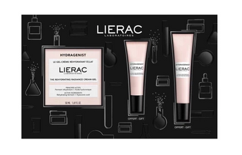 LIERAC Zestaw HYDRAGENIST Nawilżający Żel-krem rozświetlający, 50 ml+Serum, 15 ml+Krem pod oczy, 7,5 mlData waznosci 2025.12.30