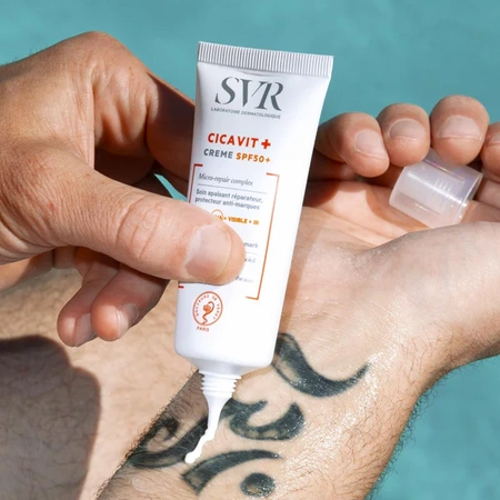SVR CICAVIT+ Creme SPF50+, krem kojąco-regenerujący z bardzo wysoką ochroną przeciwsłoneczną - 40 ml