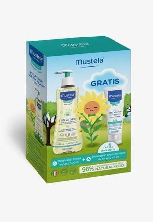     MUSTELA STELATOPIA EKO MALUCH, Zestaw Olejek myjący, 500 ml +  Krem emolientowy do twarzy, 40 ml