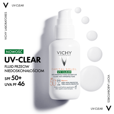 Vichy Capital Soleil UV-CLEAR Fluid przeciw niedoskonałościom SPF50+,