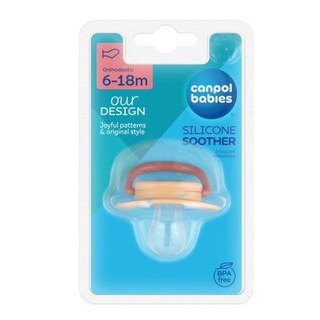 Canpol babies Smoczek uspokajający silikon 6-18m anatomiczny TOYS koral