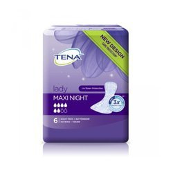 TENA Lady Maxi Night,  pieluchy anatomiczne 6 sztuk