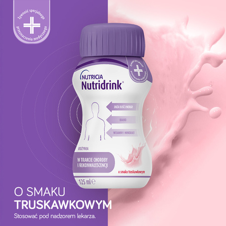 Nutridrink o smaku truskawkowym 4x125 ml  Data waznosci 2025,10.30