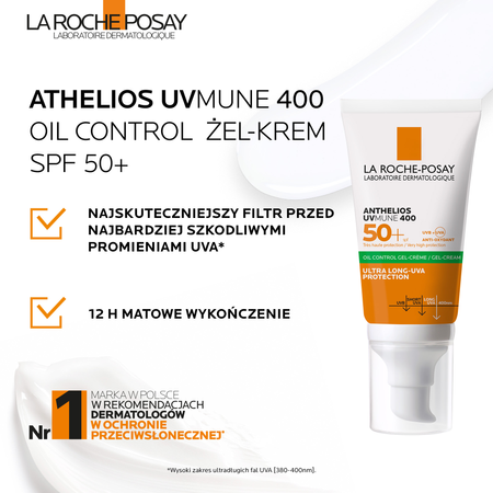 LA ROCHE-POSAY ANTHELIOS Żel-krem SPF50+, 50mlData ważności 2026.01.30