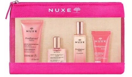 NUXE Prodigieux Floral Zestaw - Kosmetyczka podróżna z miniproduktami 30 ml+10 ml +15 ml+15 ml