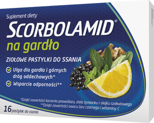 Scorbolamid na gardło x 16tabl. d/ssania  Data wazności 2026.01.30