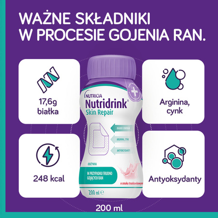 Nutridrink Skin Repair o smaku czekoladowym, 4x200ml