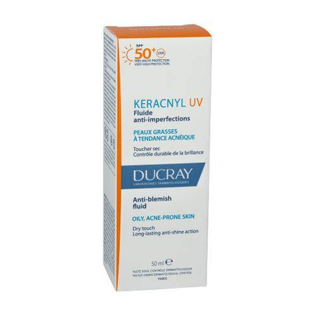 DUCRAY Keracnyl UV Fluid SPF50+, 50 ml + Keracnyl żel pieniący 40ml GRATIS