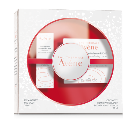 Avene Zestaw Odżywczy Krem rewitalizujący bogata konsystencja 50ml + Krem pod oczy kojący 10ml