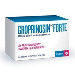 Groprinosin Forte 1 g 10 tabletek Data ważności 2026.03.31