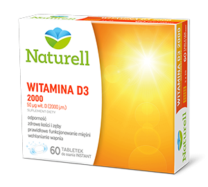 NATURELL Witamina D3 2000, 60 tabletki do ssania 