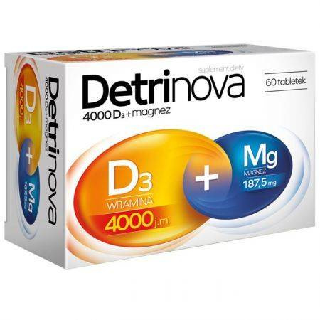 Detrinova 4000 D3 + Magnez, 60 tabletek