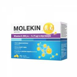 Molekin D3+K2 (20000j.m.+75mcg)w oleju lnianym 75 kapsułek