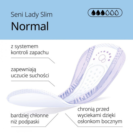 Seni Lady Slim Normal - wkładki urologiczne, 15 sztuk