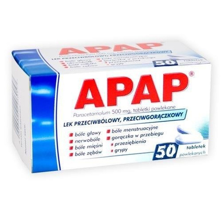 Apap 500mg, 50 tabletek