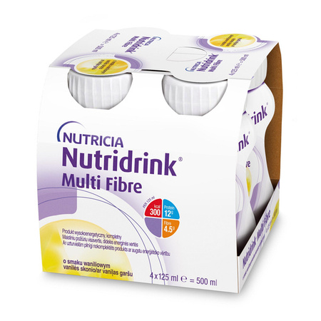 Nutridrink Multi Fibre o smaku waniliowym 4x125 ml