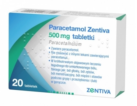 Paracetamol Zentiva tabletki 500 mg, 20 tabletek