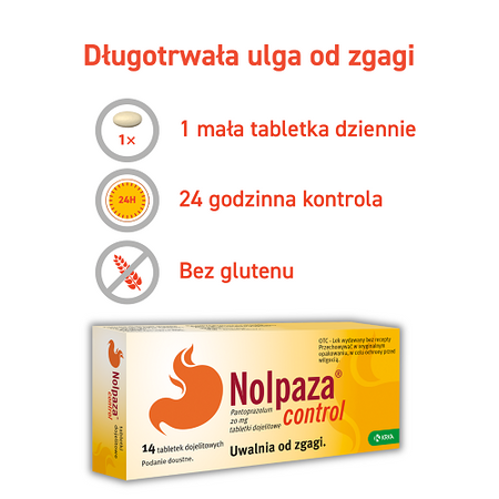 Nolpaza Control 20 mg,14 tabletek