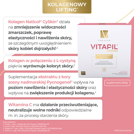 Vitapil Dermo Kolagenowy Lifting, 30 saszetek 