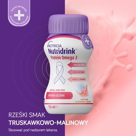 Nutridrink Protein Omega 3 o smaku truskawkowo-malinowym 4x125 ml