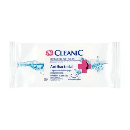 Chusteczki odświerzające Cleanic Antibacterial ,15 szt.