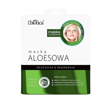 L'BIOTICA Maska Aloesowa na tkaninie 23 ml