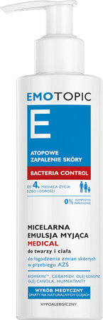 EMOTOPIC Micelarna emulsja myjąca MEDICAL do twarzy i ciała, 190ml