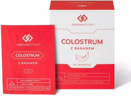 Colostrigen (Immuno Colostrum) z bananem w proszku, 30 saszetek