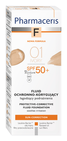 PHARMACERIS F Fluid ochronno-korygujący łagodzący podrażnienia SPF50+ 01, 30ml