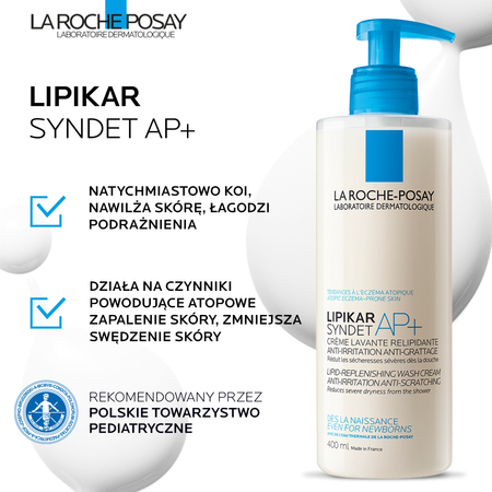  LA ROCHE - POSAY LIPIKAR SYNDET AP+ Krem myjący 400ml
