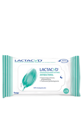 LACTACYD Antibacterial Chusteczki do higieny intymnej 15 sztuk