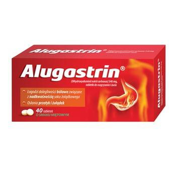 Alugastrin, 40 tabletek do rozgryzania i żucia