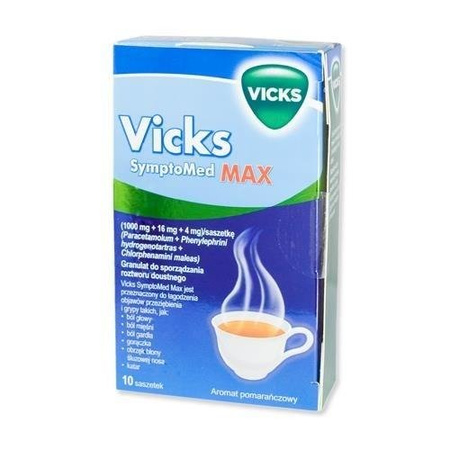 Vicks Vicks AntiGrip Max (SymptoMed Max) smak pomarańczowy , 10 saszetek