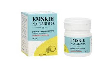 Emskie na gardło -pastylki do ssania cytryna*30