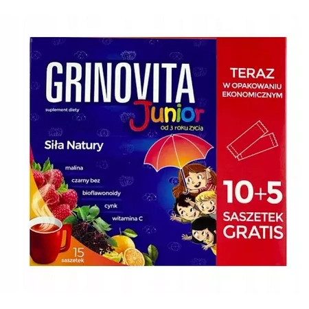 Grinovita Junior proszek do rozpuszczania, 10+5 saszetek