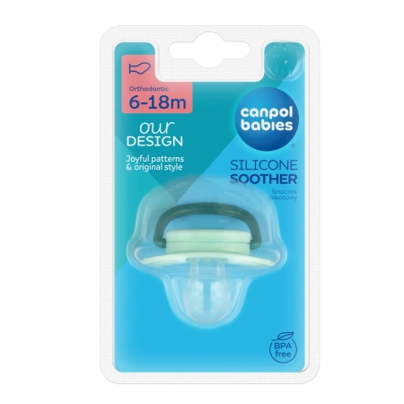 Canpol babies Smoczek uspokajający silikon 6-18m anatomiczny TOYS ziel.