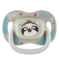 Canpol babies Smoczek silikonowy 18m+ symetryczny EXOTIC (leniwiec)