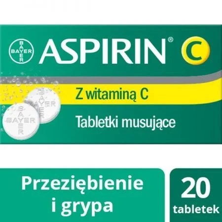 Aspirin C, 400 mg + 240 mg tabletki musujące, 20 sztuk