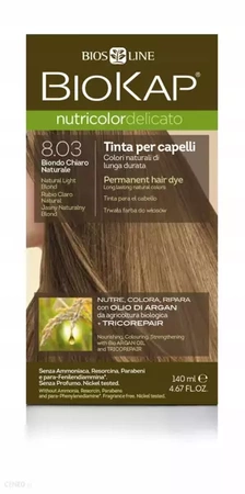 BIOKAP NUTRICOLOR DELICATO 8.03 Jasny Naturalny Blond 140ml