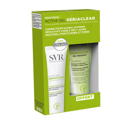 SVR SEBIACLEAR ACTIVE GEL 40 ml + Żel do mycia 55 ml
